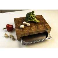 Торцевая разделочная доска из дуба + ясеня с гастроемкостью  PAV-Wood 30х40х9 см